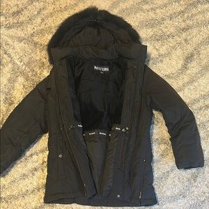 Marvin Richards Black Ski Jacket Weather-Resistant Hooded